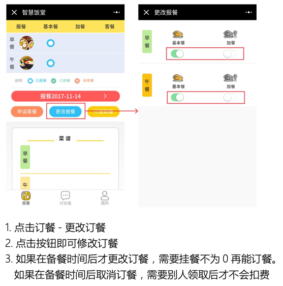 更改订餐